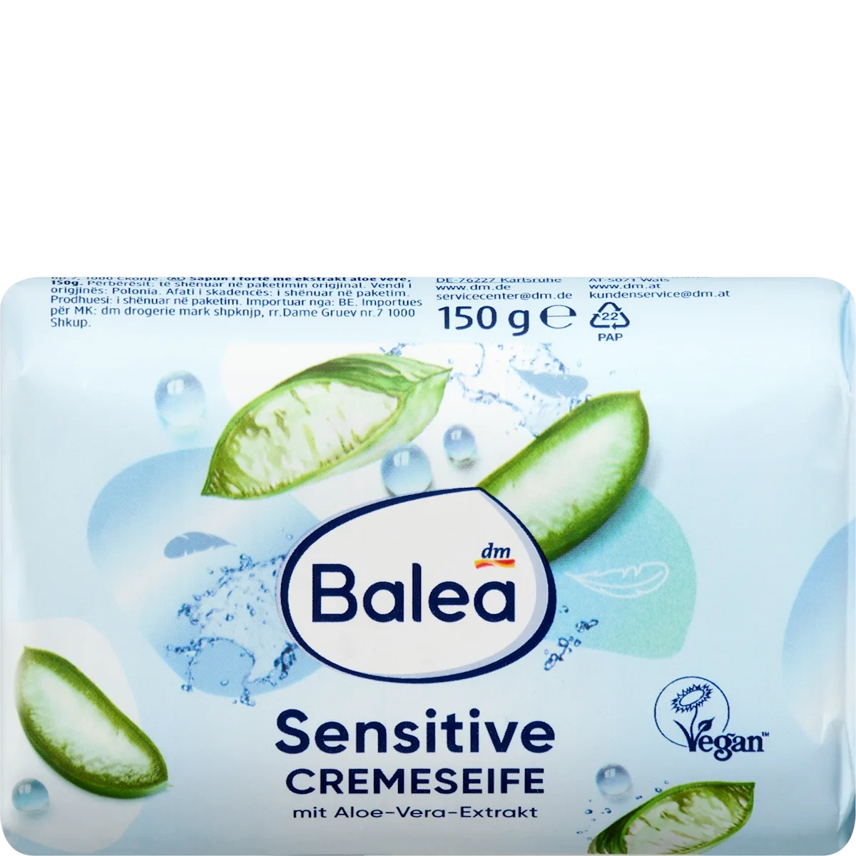 Balea Sensitive Cream Soap Bar with Aloe Vera, 150 g Balea Creme Soap Sensitive, 150g