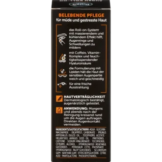 Balea Men Energy Eye Roll-On, Back with ingredients