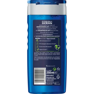Nivea Men Shower Gel Fresh Ocean, 250 ml - Back