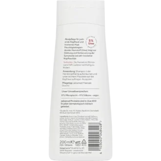 Sebamed Urea 5% Acute Shampoo label with ingredients & usage