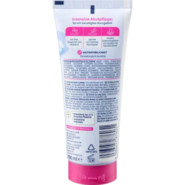 Balea Urea hand cream packaging back with ingredients