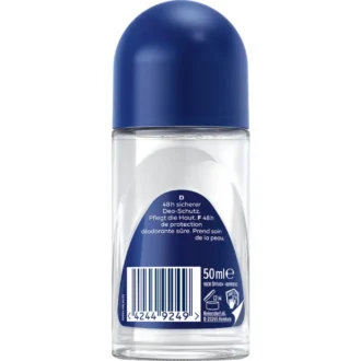 Back side of NIVEA Fresh Ocean roll‑on showing ingredient list and label