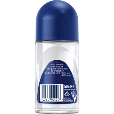 Back side of NIVEA Fresh Ocean roll‑on showing ingredient list and label
