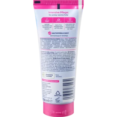 Ingredient list of Urea Foot Cream showing Urea and Niacinamide