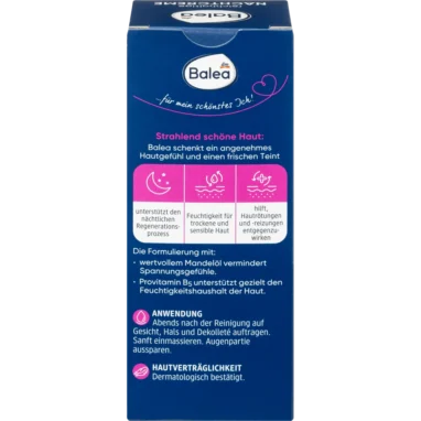 Balea Rich Night Cream, 50ml Balea Rich Night Cream, 50ml - Backside