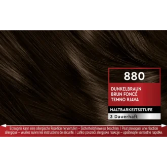 Schwarzkopf Brillance 880 Dark Brown hair color shade swatch