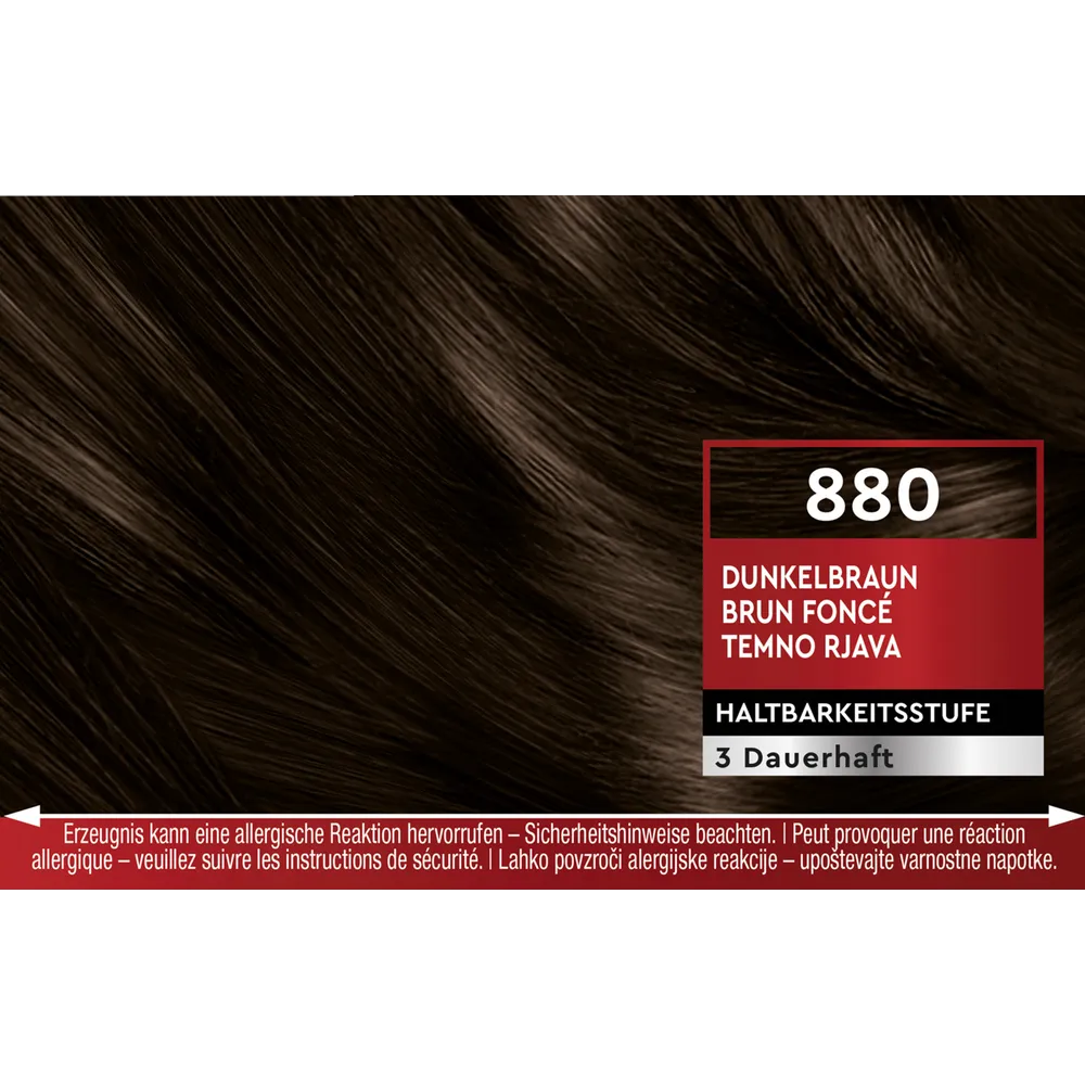 Schwarzkopf Brillance 880 Dark Brown Schwarzkopf Brillance 880 Dark Brown hair color shade swatch