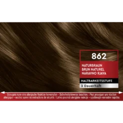 Schwarzkopf Brillance 862 Natural Brown Schwarzkopf Brillance 862 Natural Brown hair color shade swatch