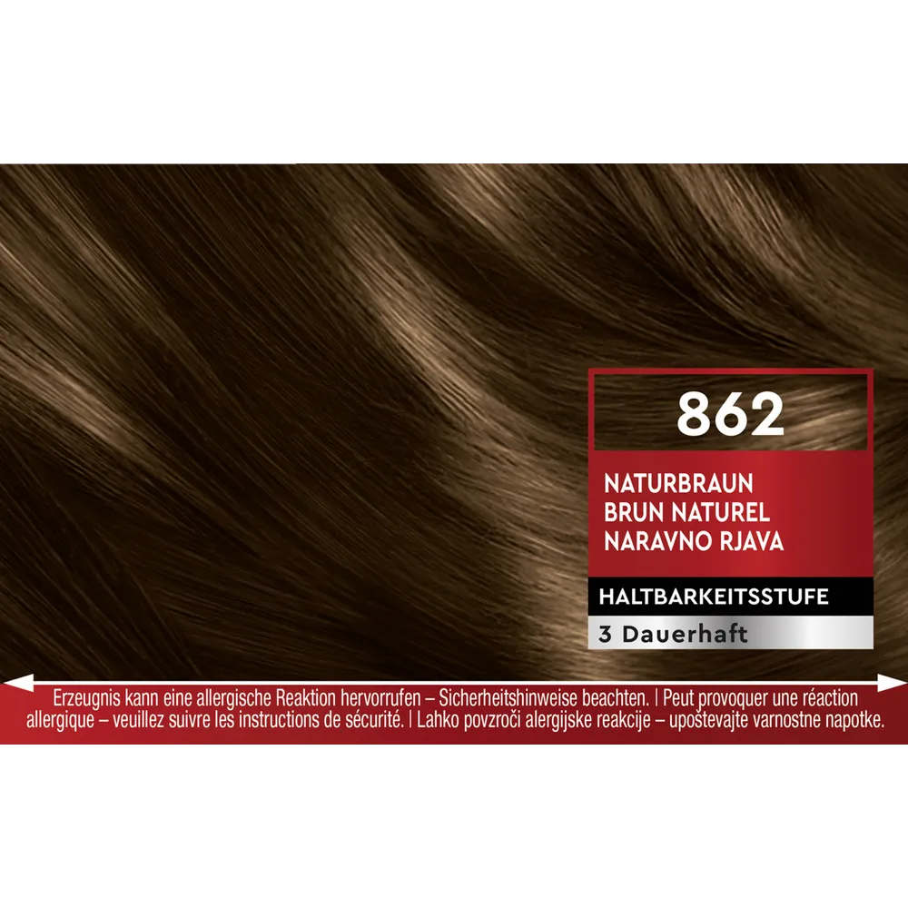 Schwarzkopf Brillance 862 Natural Brown Schwarzkopf Brillance 862 Natural Brown hair color shade swatch
