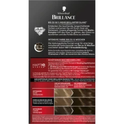 Schwarzkopf Brillance 862 Natural Brown Schwarzkopf Brillance 862 Natural Brown hair dye packaging with instructions