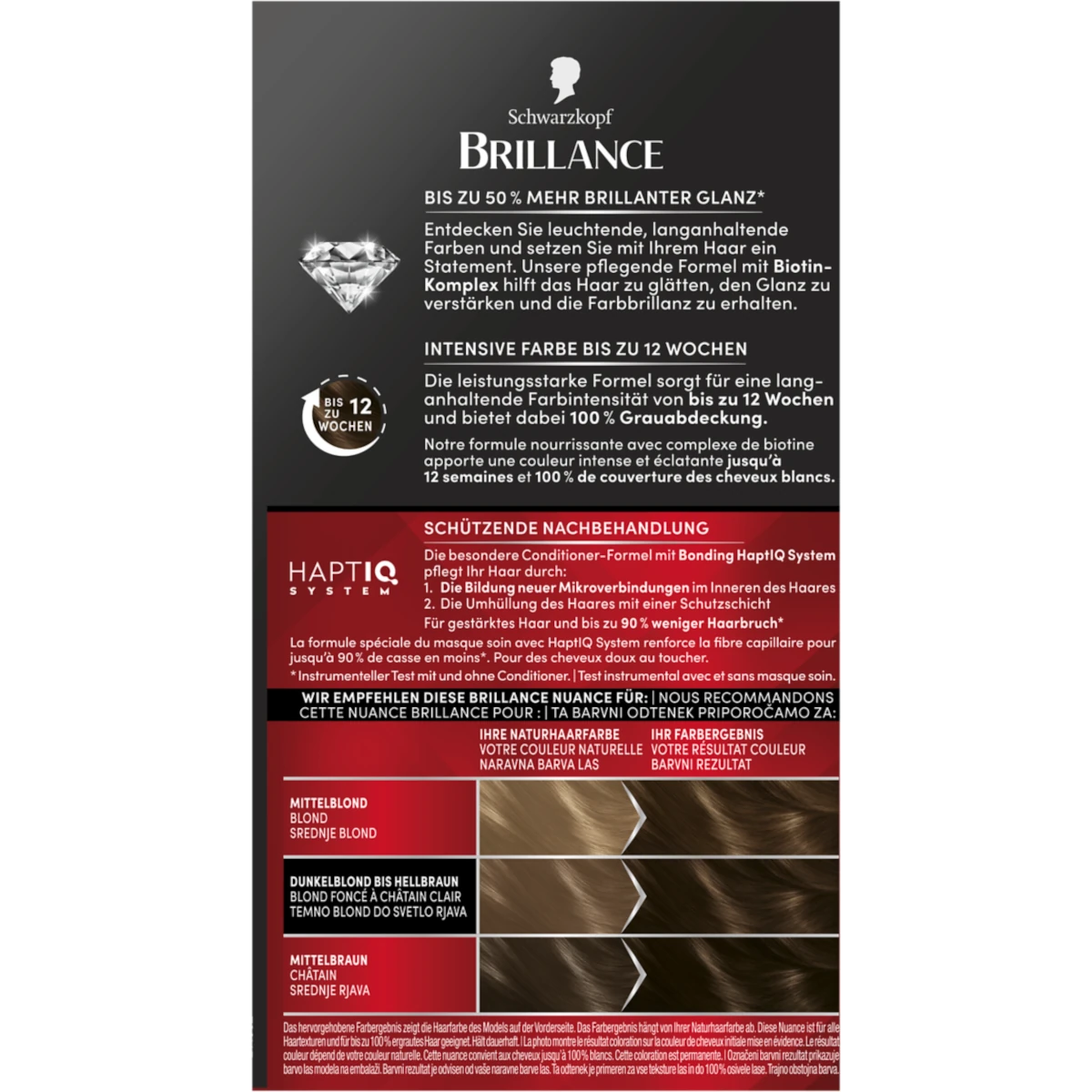 Schwarzkopf Brillance 862 Natural Brown Schwarzkopf Brillance 862 Natural Brown hair dye packaging with instructions