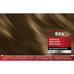 Schwarzkopf Brillance 864 Fawn Brown Schwarzkopf Brillance 864 Deer Brown hair color shade swatch