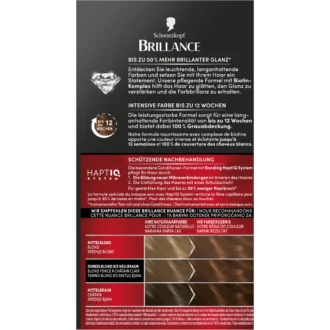 Schwarzkopf Brillance 864 Fawn Brown Schwarzkopf Brillance 864 Deer Brown hair dye packaging with instructions