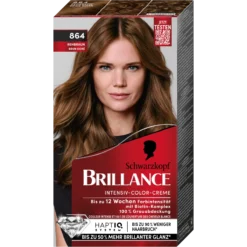 Schwarzkopf Brillance 864 Deer Brown permanent hair dye box