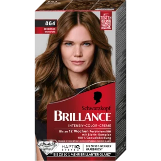 Schwarzkopf Brillance 864 Fawn Brown Schwarzkopf Brillance 864 Deer Brown permanent hair dye box