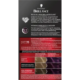 Schwarzkopf Brillance 888 Dark Cherry hair dye packaging with instructions