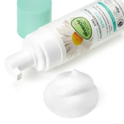 alverde 3-in-1 Sensitive Cleansing Foam pump bottle for daily facial cleansing and makeup removal