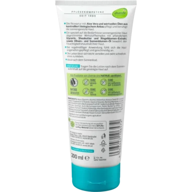 Alverde After Sun Lotion, 200 ml Alverde After Sun Lotion, 200 ml - Backside