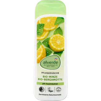 Alverde Shower Gel Mint Bergamot, 250ml alverde NATURKOSMETIK Mint and Bergamot Shower Gel front packaging