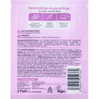 Balea Glitter Hydrogel Eye Pads with hyaluronic acid and vitamin E, 1 pair - Backside