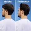 Before and after using NIVEA MEN Craft Stylers Natural Look Styling Cream for flexible hair styling and definition