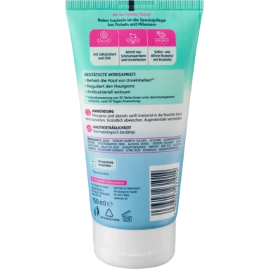 Balea Hautrein Anti-Pimple Cleansing Gel, 150 ml Balea Hautrein Anti Spot Cleansing Gel, 150ml - Backside