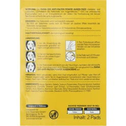 Isana Q10 Anti-Wrinkle Eye Pads, 12pc Isana Q10 Anti-Wrinkle Eye Pads, back side
