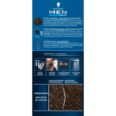 Schwarzkopf Men Perfect Beard Colorant 60 Brown - Backside