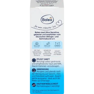 Balea med Ultra Sensitive Serum ingredients and usage instructions