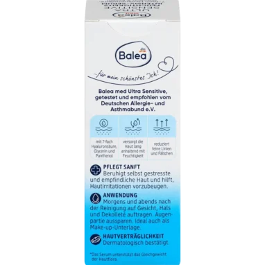Balea Med Ultra Sensitive Intensive Serum, 30ml Balea med Ultra Sensitive Serum ingredients and usage instructions