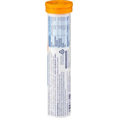Mivolis Vitamin C effervescent tablets back label - nutritional information and ingredients