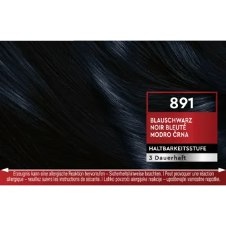 Schwarzkopf Brillance 891 Blue Black hair color shade swatch
