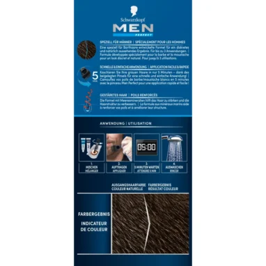 Schwarzkopf Men Perfect Beard Colorant 80 Dark Brown - Backside