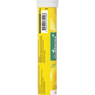 Altapharma Vitamin C Effervescent Tablets, 20 Altapharma Vitamin C effervescent tablets back with ingredients nutrition and dosage directions