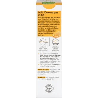 alverde Q10 Smoothing Eye Cream back packaging and details