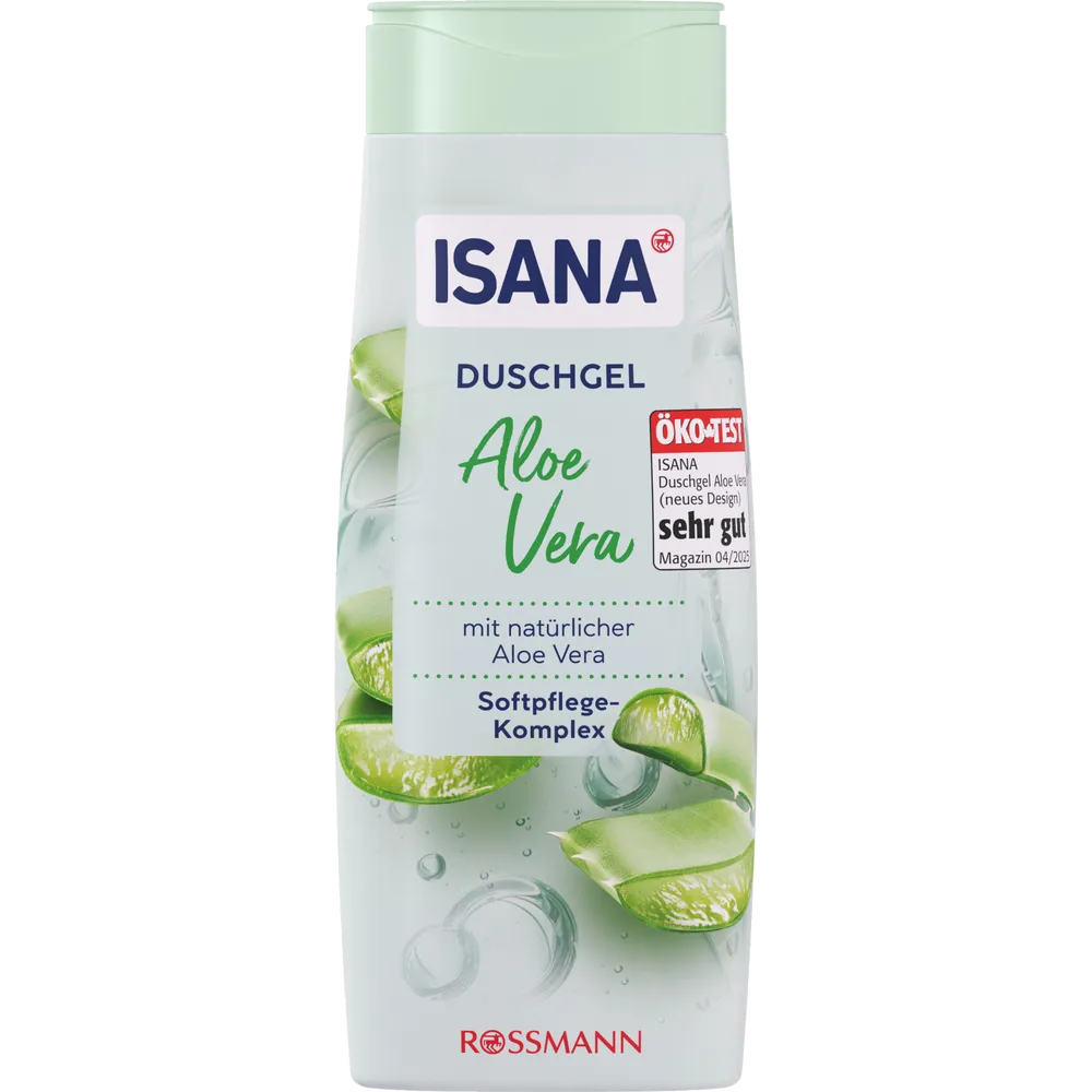 Isana Shower Gel Aloe, 300ml ISANA Aloe Vera shower gel for refreshing daily body cleansing