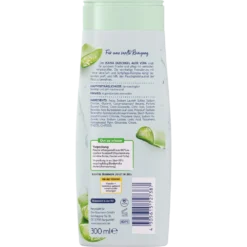 Isana Shower Gel Aloe, 300ml ISANA Aloe Vera shower gel ingredients and packaging back view