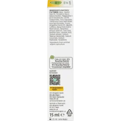 Back packaging of alverde Natural Expert Vitamin C Eye Cream showing ingredients and directions