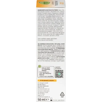 alverde Q10 Face Cream 30+ side packaging ingredients and details