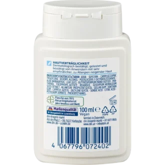 Balea Men After Shave Balm Ultra Sensitive, 100 ml Balea MEN After Shave Balsam Ultra Sensitive back label with ingredients and usage directions