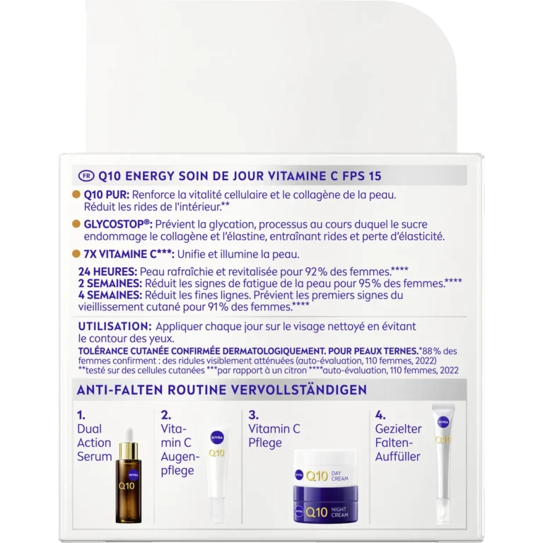 Nivea Q10 Energy Anti-Wrinkle Day Cream, 50ml - Back View