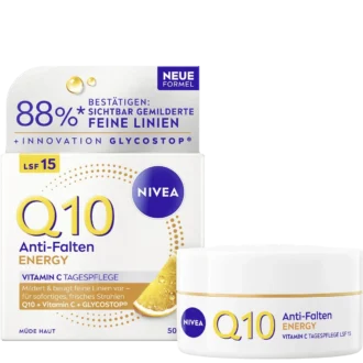 Nivea Q10 Energy Anti-Wrinkle Day Cream, 50ml Nivea Q10 Energy Anti-Wrinkle Day Cream, 50ml - Front View