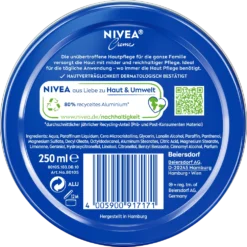 Nivea Original Cream, 250 ml Nivea Original Cream, 250 ml - Backside