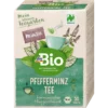 dmBio Organic Peppermint Tea, 50 tea bags, 75 g – front view of the box