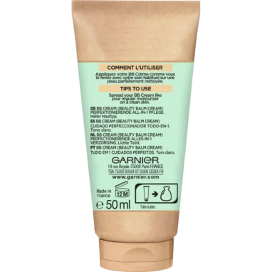 Garnier SkinActive BB Cream Classic Light, 50ml - Backside