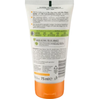 Alverde Hand & Nail Cream Organic Calendula - Backside