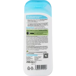 Back of alverde Moisture Shampoo 200 ml with ingredients and product information