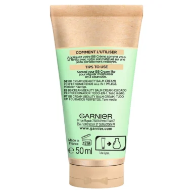 Garnier SkinActive BB Cream Classic Medium, 50ml - Backside