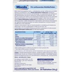 Mivolis Carbohydrate Metabolism, 20 Tablets - Back