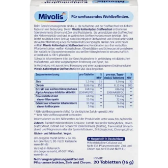 Mivolis Carbohydrate Metabolism, 20 Tablets - Back